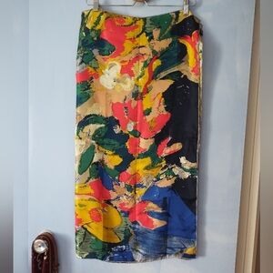 Beckford England Pure Silk Twill Hand Rolled Floral Print Scarf